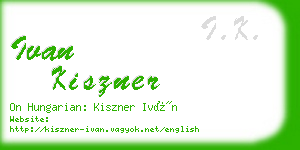 ivan kiszner business card